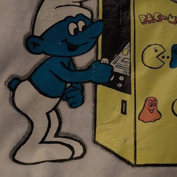 PAC Man & Smurf vintage graphic T-shirt - Picture 8 of 8